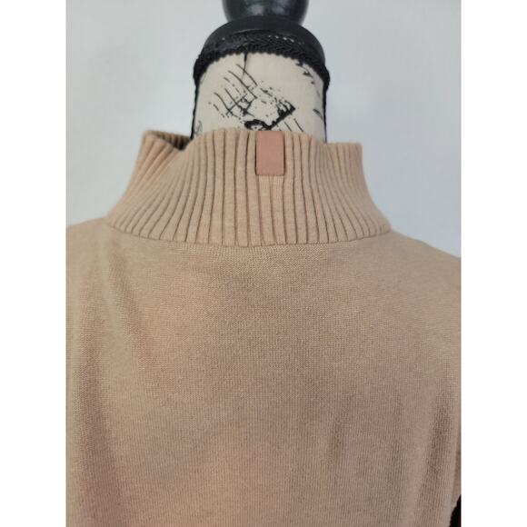 LUNYA Sweater Womens Sz Small Tan Crop Cozy Cotton Silk Pullover - Picture 6 of 11